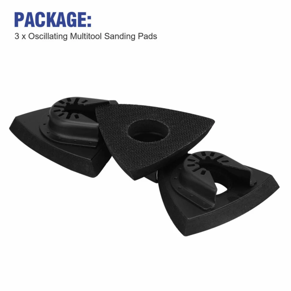 

3pcs 80mm Triangular Sanding Pad Quick Release Oscillating Tool For Bosch Craftsman Multi Tool Home Power Tool