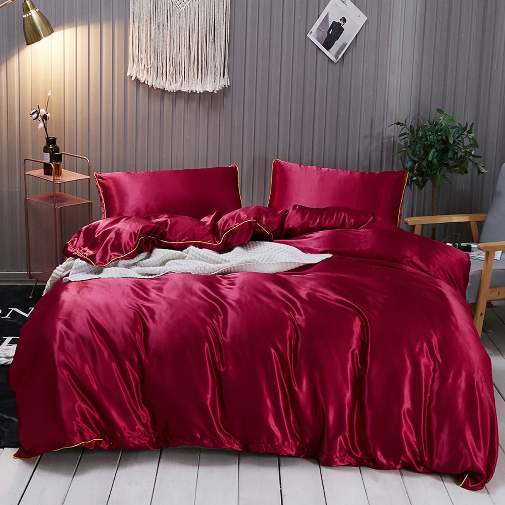 100% чистый сатин Комплект постельного белья домашний текстиль Королевский размер