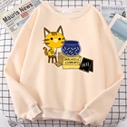 Женские толстовки с принтом кошки, топ с принтом в виде рыбьего аквариума, Женский Свитер оверсайз в стиле Харадзюку, Женская толстовка с забавными животными