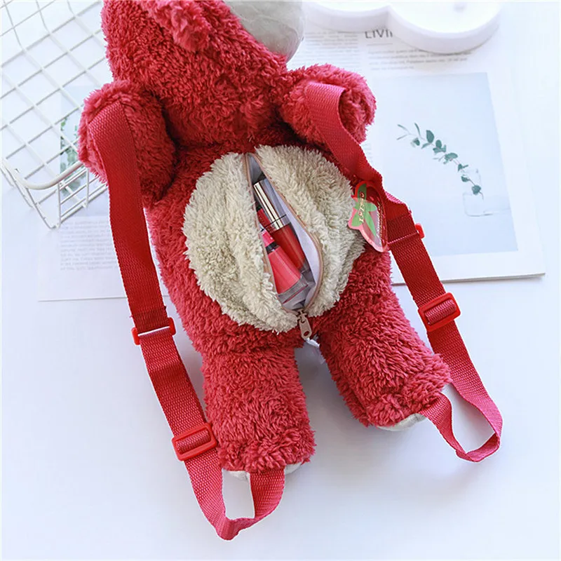 История кривые вещи клубничный медведь плюшевая кукла девушки сумки на плечо