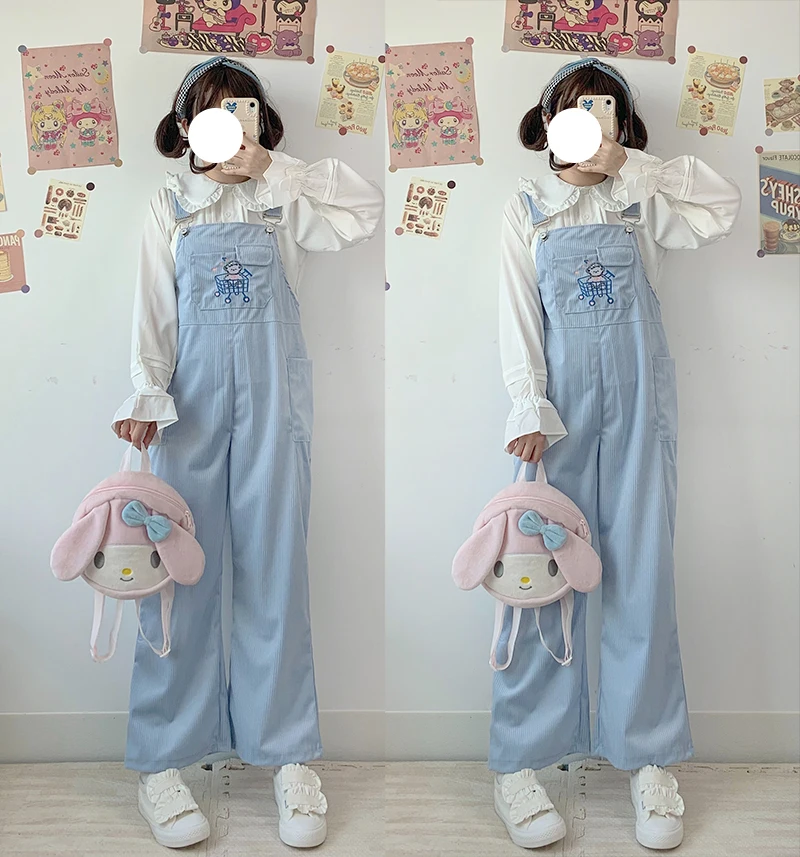 Зимний теплый комбинезон из вельвета с милым сердцем и вышивкой в стиле карикатуры для женщин.