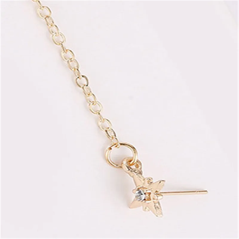 Серьги гвоздики женские Асимметричные из сплава золотистого