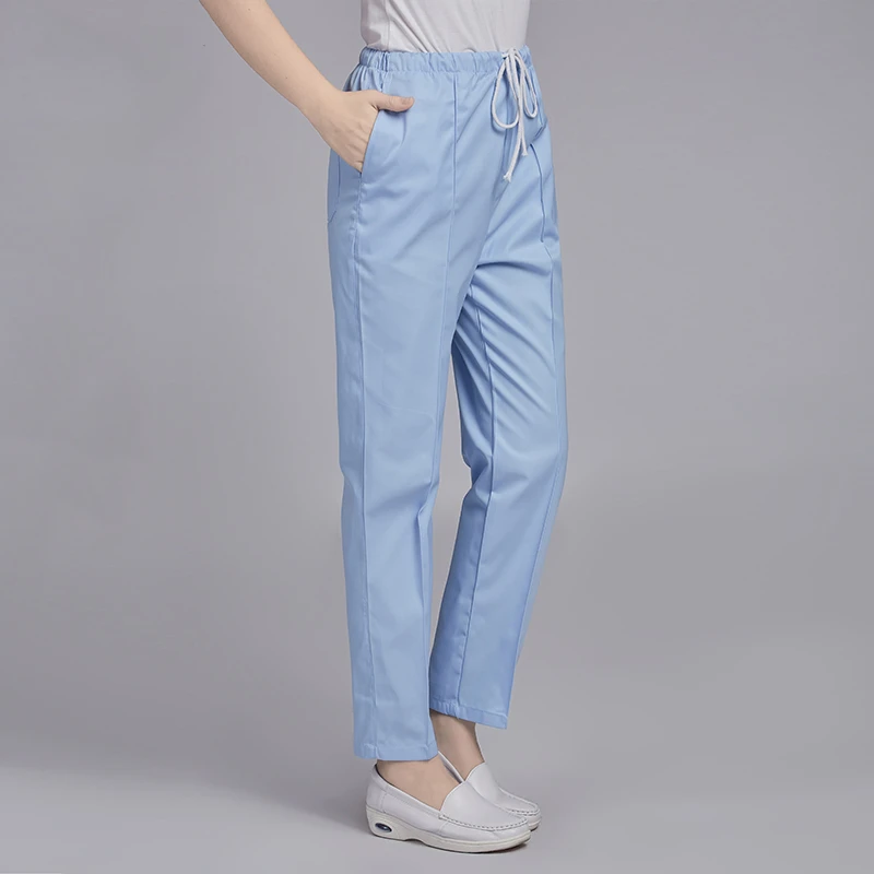 Summer Pants Blue Спецодежда Брюки медицинская Униформа эластичный пояс плюс униформа медсестры платье скрабы женский костюм аксессуары Одежда для кормящих - Цвет: Summer Pants Blue