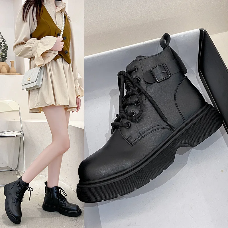 

Martin boots women's 2021 autumn winter new fashion with British style ins hot selling thick soled handsome short boots children