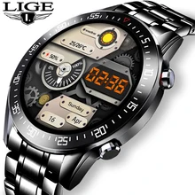LIGE 2021 Full Circle Touch screen Smart Watch men IP68 Waterproof Sports Fitness Watch Luxury Smart Watches For Xiaomi Huawei