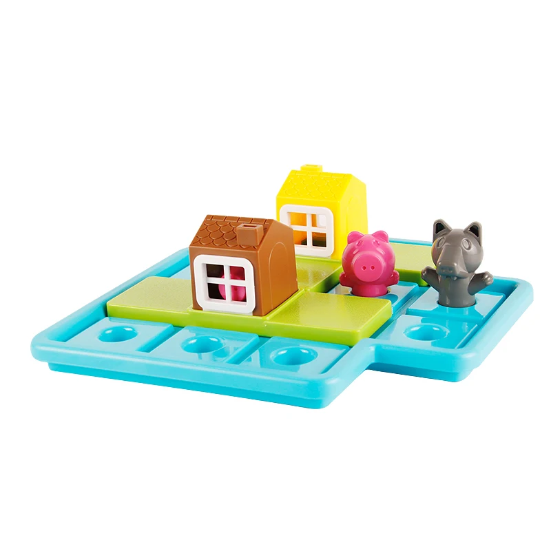 

Children Smart Board Games Three Little Piggies 48 Challenge with Solution Game IQ Training Toys For Kids Thinking