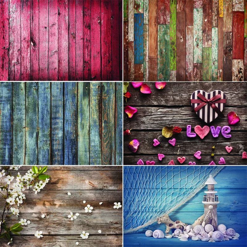 

Vinyl Custom Photography Backdrops Prop Wooden Plank Theme Photography Background 200509K-04