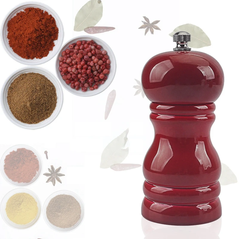 1set Pepper Mill Salt Grinder Spice Mills Hand Movement Manual Red & 15Pcs Cocktail Picks | Дом и сад
