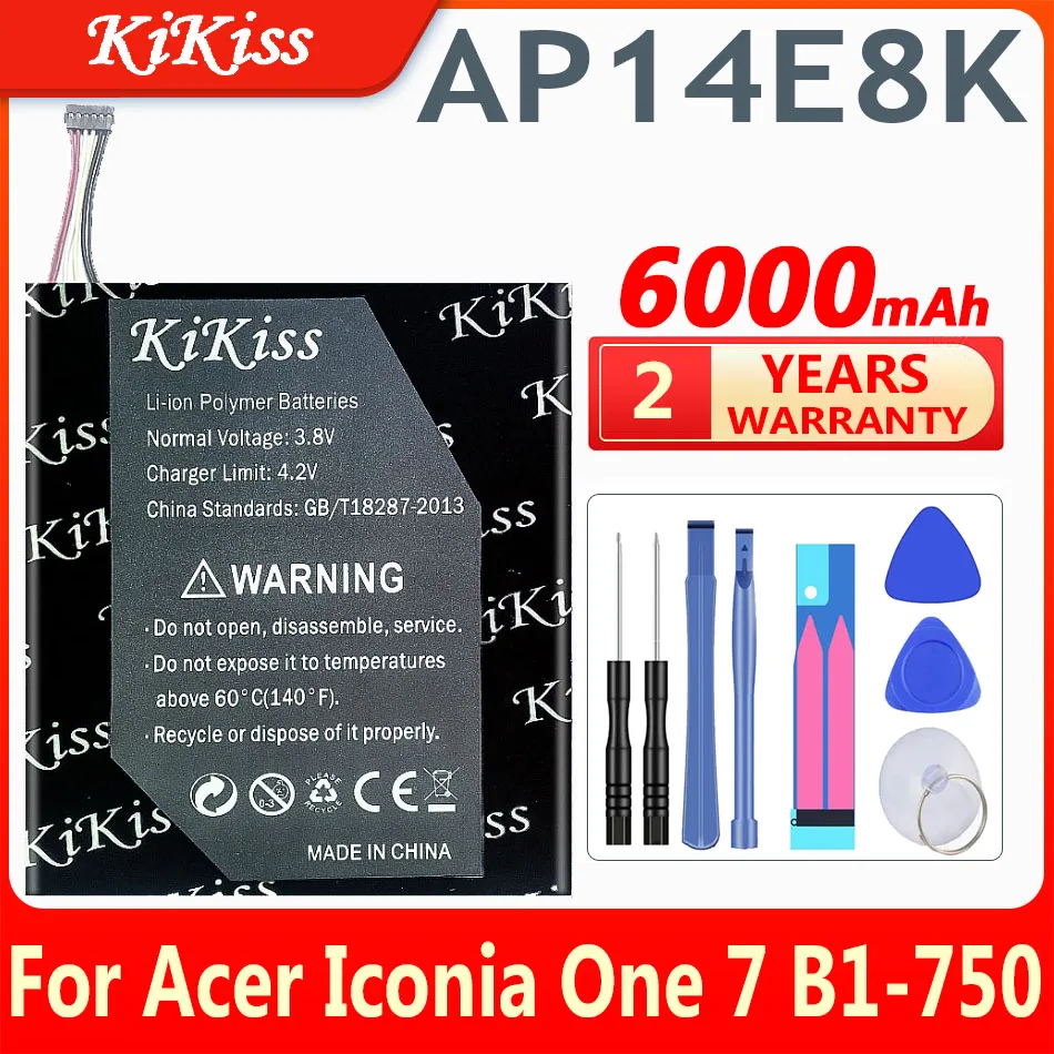 

6000mAh For Acer Iconia One 7 B1-750 Rechargeable Li-polymer Tab Replacement Battery AP14E8K Battery