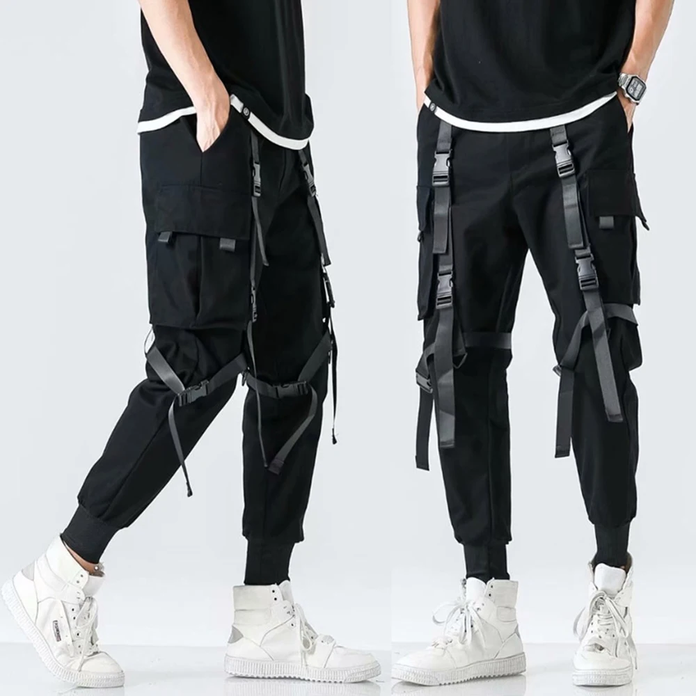 

Black Hip Hop Cargo Pants Men Streetwear Cotton Joggers Fashion Sweatpants Casual Harem Trousers Summer Harajuku Pants Men 2021