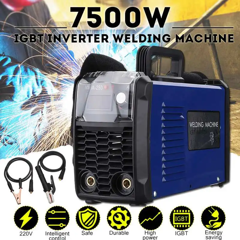FORGELO 6000 Вт 7500 Вт DC инвертор дуговой сварки IGBT MMA 220 В сварочный аппарат MMA-200/MMA-250 для начинающих легкий Efficien