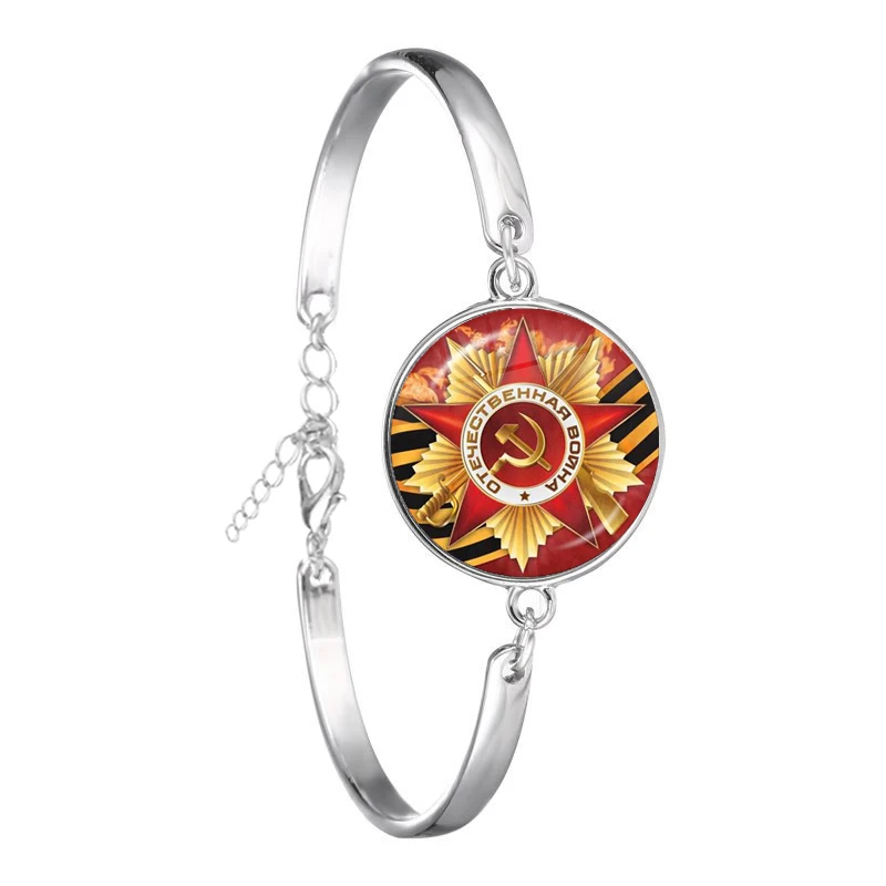 CCCP sauctic Army Red Star браслет со стеклянным кабошоном круглые русские значки с
