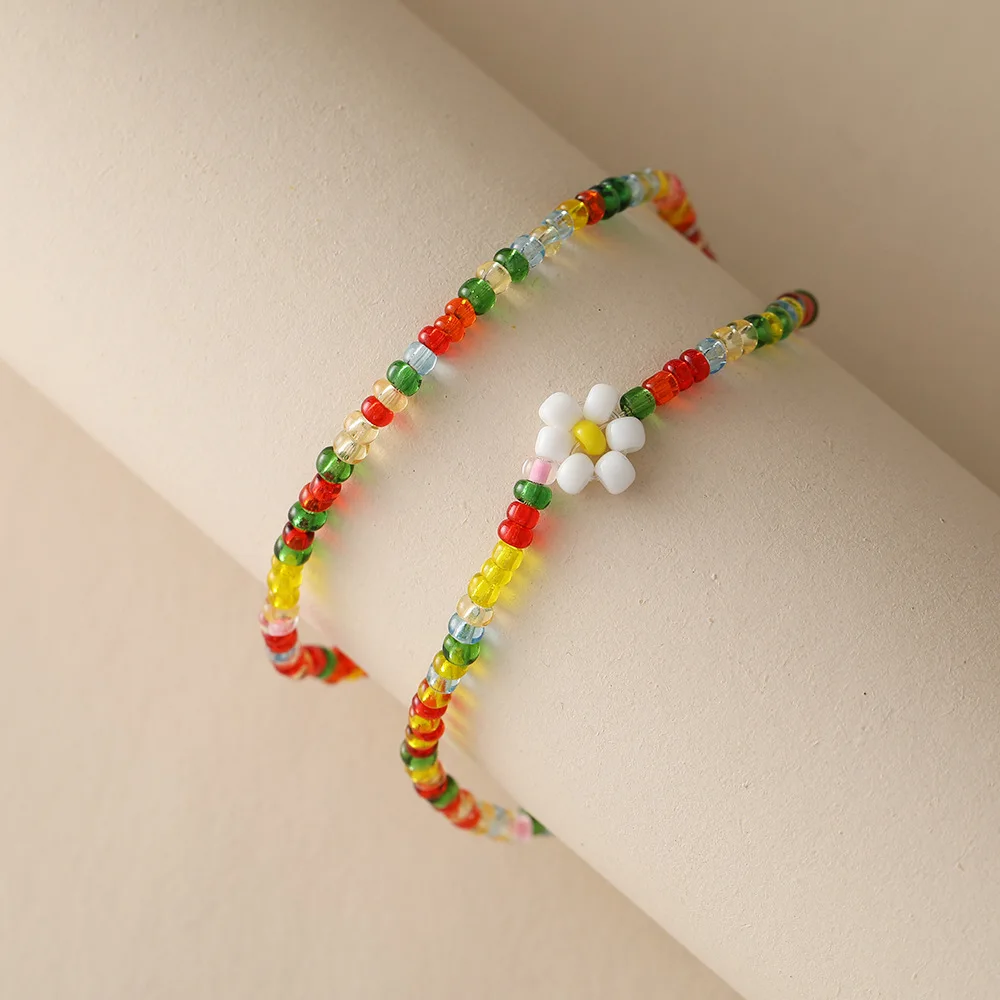 

Boho Style Ladies Color Bracelet Fashion BeachVacation Small Daisy Personality RiceBeadBeadedBracelet BraceletWomenBohoBracelet