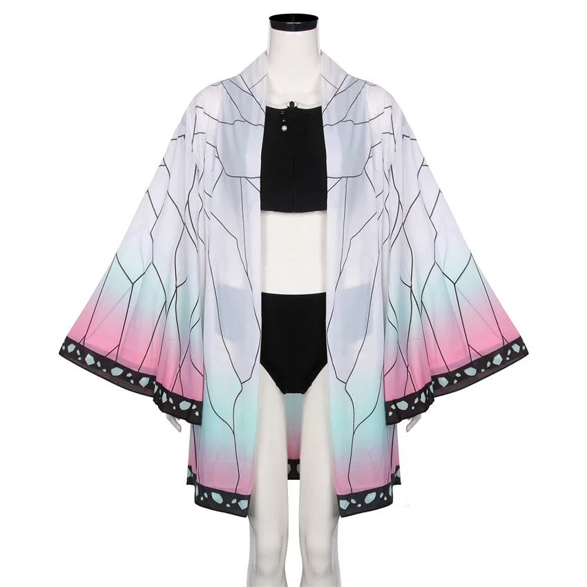 

Takerlama Demon Slayer Shinobu Kocho Bikini Cosplay Woman's Cloak Beach Swimsuit Anime Costume Summer Bathing Suit