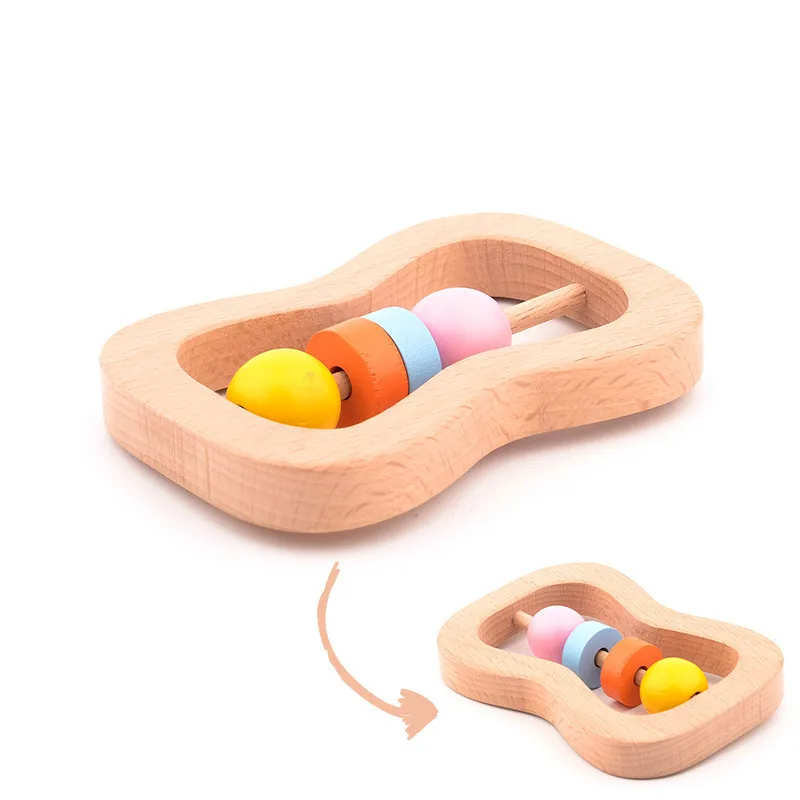 

Baby Teether Wooden Bell Rattle Newborn Teething Hand Grab Play Game Early Music Toys Newborn Education Montessori Baby Gift