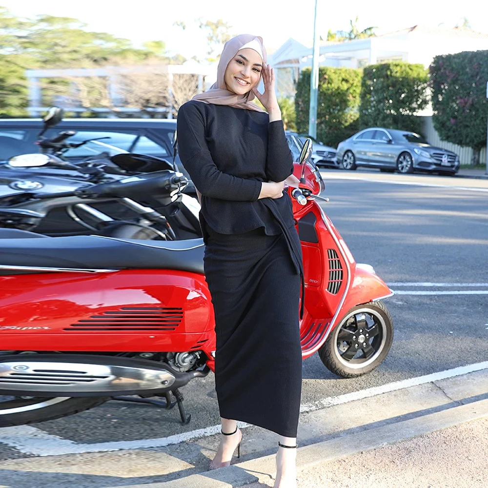 

2021 Ramadan Aid Moubarak Abaya Turkey Muslim Fashion Sets Islam American European Clothing Abayas For Women Musulman Ensembles