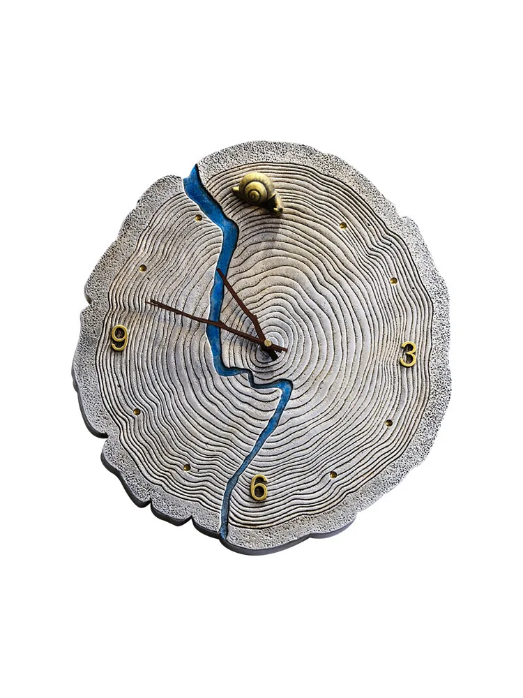 

Chinese Zen wall clock living room study wall decoration clock creative simple new Chinese household silent clock