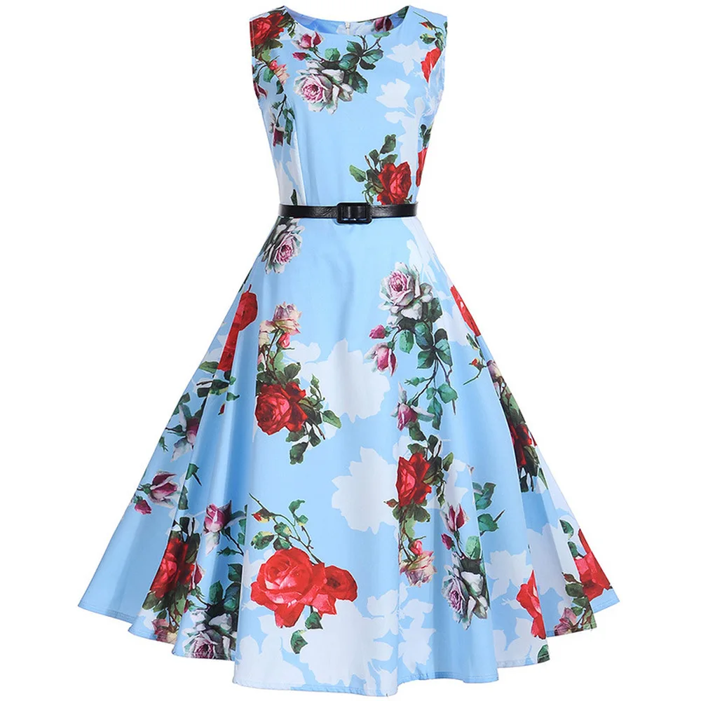 Женское миди-платье в стиле Хепберн облегающее хлопковое платье без рукавов с