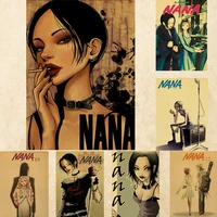 japanese classic anime character nana retro posters and prints art kraft paper wall decor bedroom living room