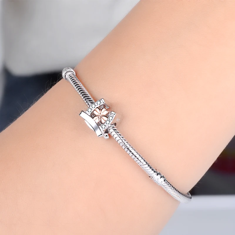 Бусины из серебра 100% пробы с фианитами и подвесками-подвесками