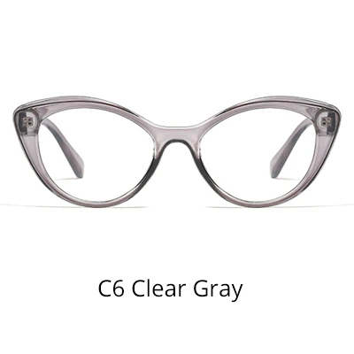 C6 Clear Gray Ralferty винтажные женские очки прозрачные оправы для очков красные очки кошачий глаз без диоптрий очки F95179 - Цвет оправы: C6 Clear Gray