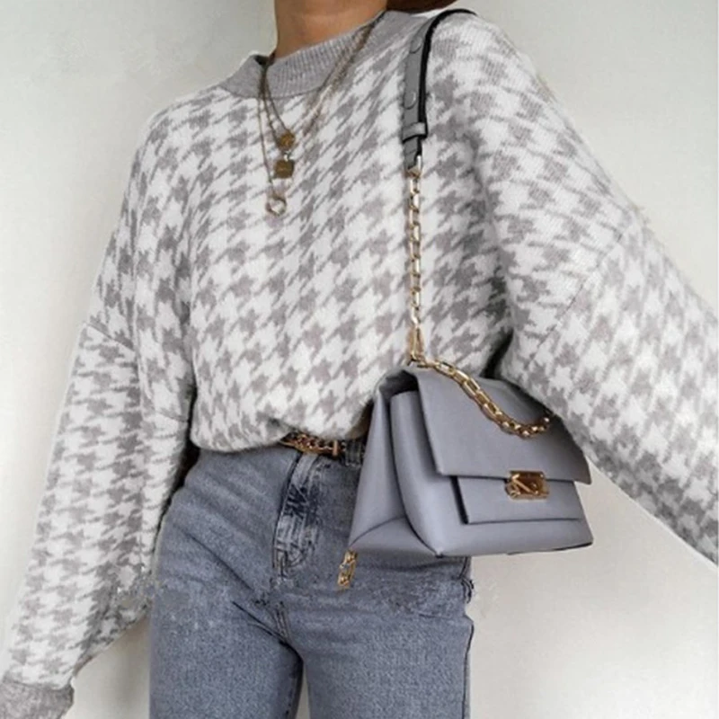 

Harajuku Pullovers And Sweaters Women Autumn Vintage Print Long Sleeve O-neck Sweater Female Casual Loose Women's Clothing