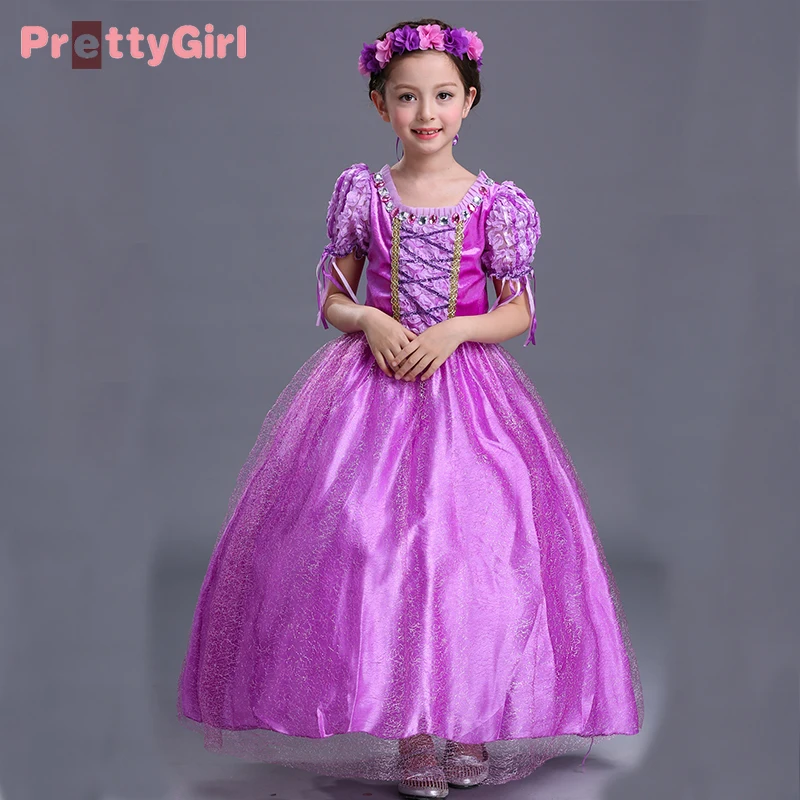 Красивое платье на Хэллоуин Рождество фиолетовое принцессы для девочек костюм