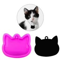 crystal epoxy resin mold cat head heychain casting silicone mould diy craft tool b36d