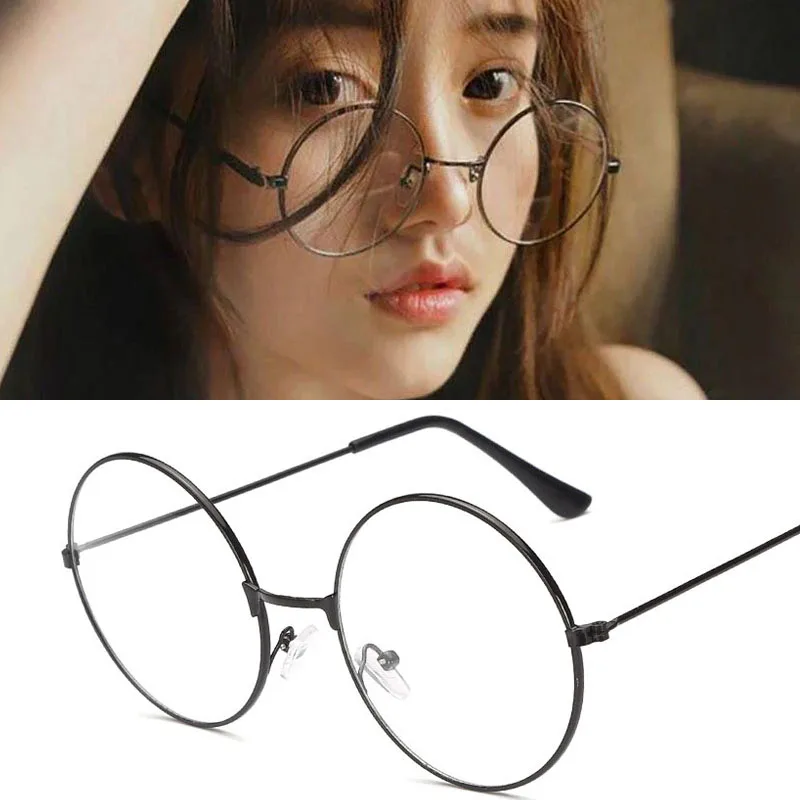 2020 винтажные очки прозрачные большие черные круглые оригинальные мужские для