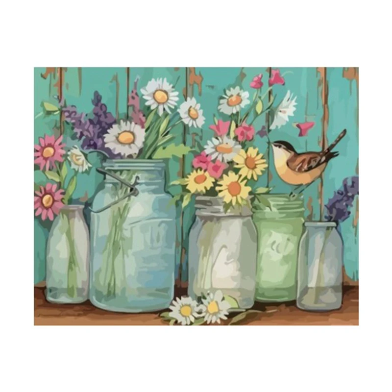

Картина по номерам, цветочный рисунок на холсте, наборы ручной росписи, картины, искусство, подарок, сделай сам, домашний декор, без рамки