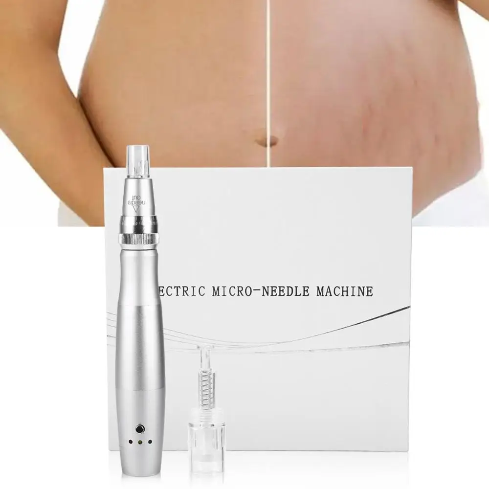 

3 Gears Anti-Aging Electric Microneedling Pen Auto Tattoo Machine with Micro Nano-Silicone Needle Skincare KITS Beauty Device