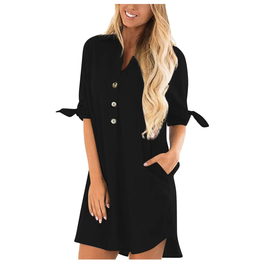 Элегантное платье длинный рукав платья для женщин хлопок лен в рулоне v образный