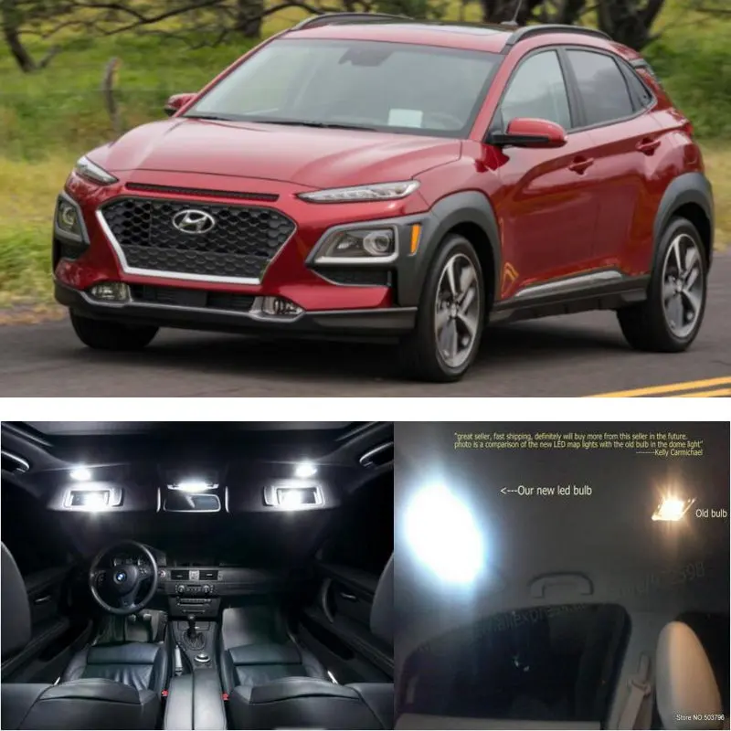 Светодиодные лампы для салона Hyundai Kona 2018 14 шт. светодиодные автомобилей комплект
