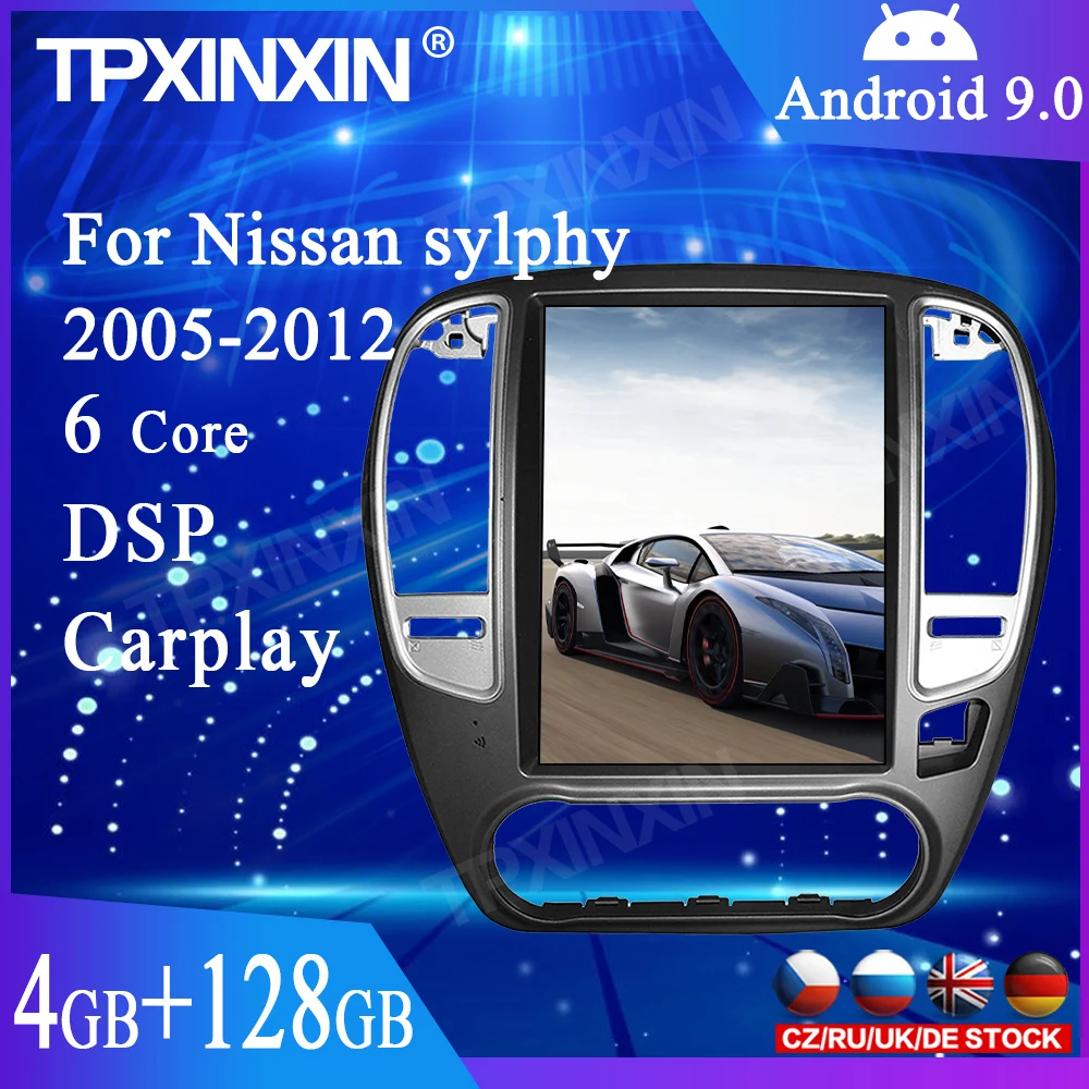 

128G Android 9 для NISSAN SYLPHY 2005-2012 Tesla Style Автомобильный GPS-навигатор стерео головное устройство мультимедийный плеер автомобильное радио Carplay