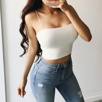 women crop tops sleeveless strappy tops solid fitness tops women black white casual tees fashion 7 color tops size s l