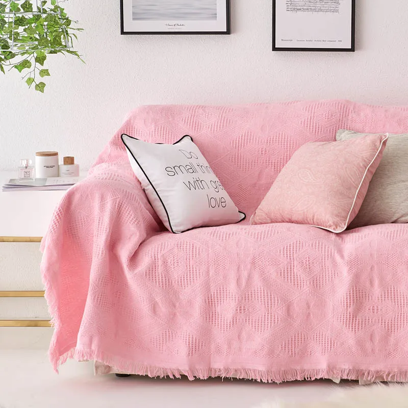 Современное однотонное белое одеяло с кисточками плотное вязаное мягкое s для