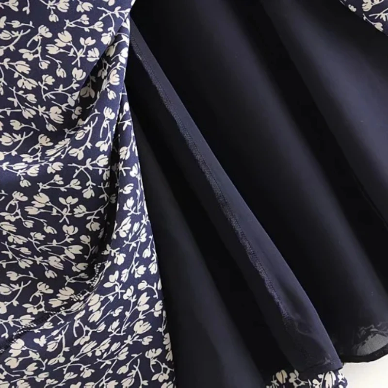 

Elegant Square Collar Puff Sleeve Print Dresses Shirring Backless High Waist A-line Vestidos 2021 Summer Slim Split Long Dress