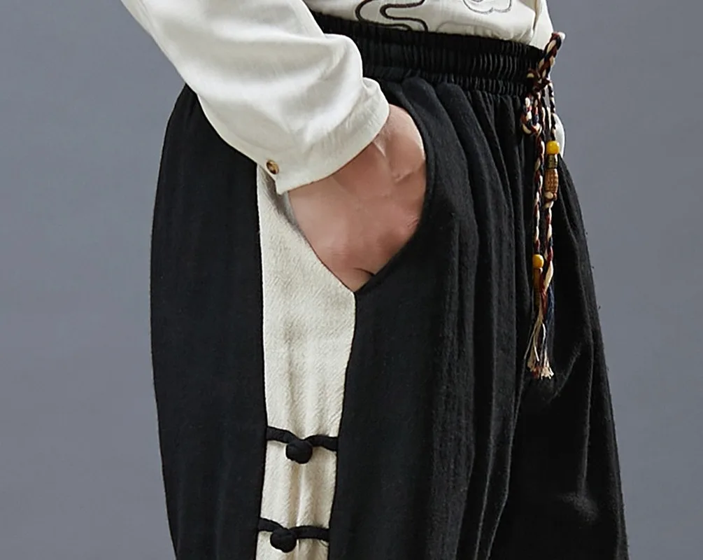 

Men's Casual Pants 2021 Autumn Winter New Three-button Pants Mid-waist Loose Tide Sports Retro Solid Color Trousers Youth