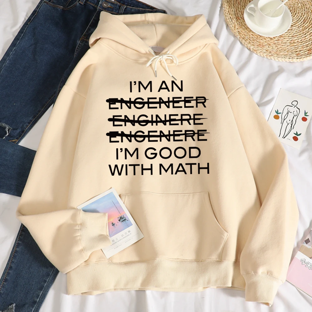 

I'M Good With Math Printing Sweatshirts Female Fashion Funny Tracksuit Autumn Fleece Loose Streetwear Comfortable Hoodies Women