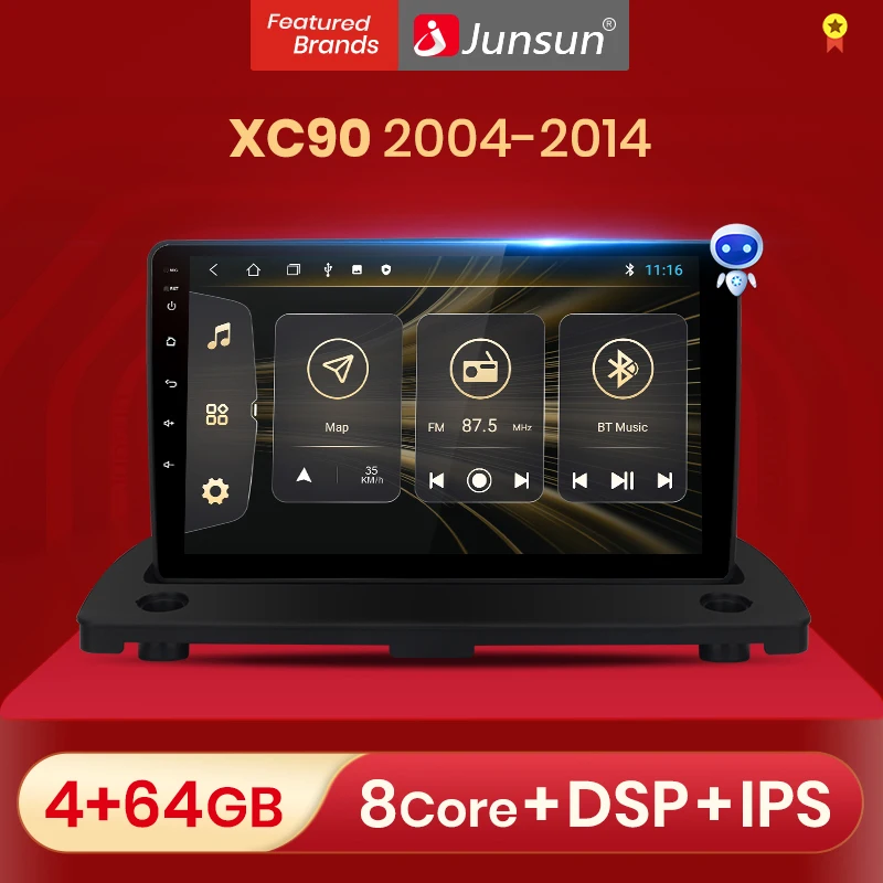 Junsun V1 2 + 32 ГБ Android 10 0 DSP для Volvo XC90 2004 2014 Автомагнитола мультимедийный видеоплеер