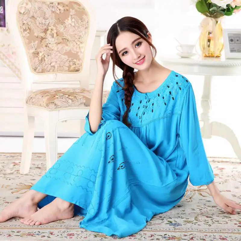 Больших размеров для женщин хлопок одежда сна ночная рубашка сексуальное