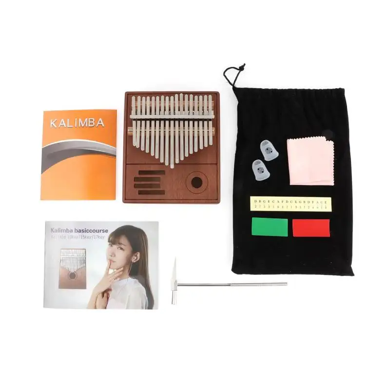

17 Key Kalimba Thumb Finger Piano Mahogany Acacia Wooden Musical Instruments Mbira Kalimba Hammer Kit Children Beginners