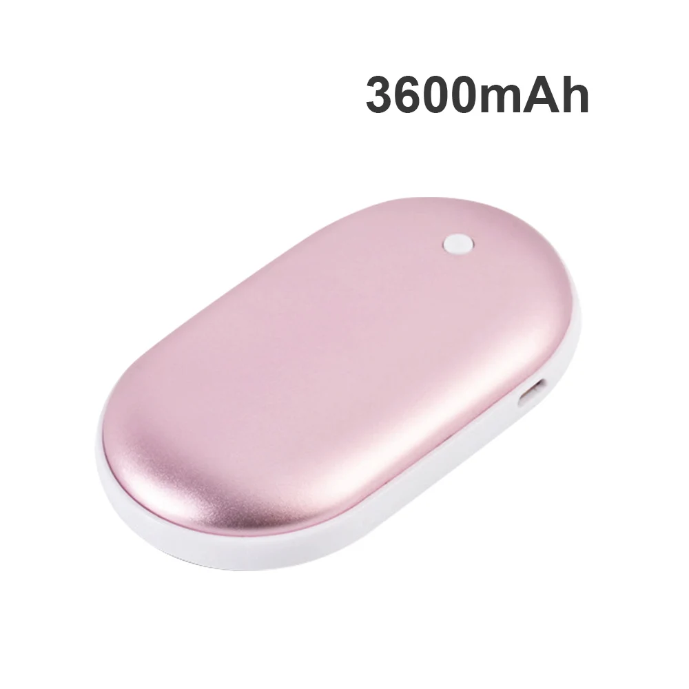 rose glod-3600mAh 2 в 1 портативный USB Перезаряжаемый электрический грелка для рук карманный внешний аккумулятор зимний двусторонний нагревательный внешний аккумулятор для подарка на год - Цвет: rose glod-3600mAh