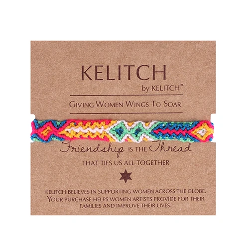 PY01-170001C KELITCH браслеты дружбы с мягкой хлопковой нитью Цвет Бохо браслеты ручной работы из веревки этнический очаровательный браслет на цепочке - Окраска металла: PY01-170001C