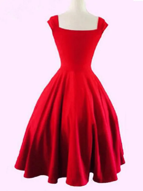 

Women Dresses Sweet Elegant Party Black Cap Sleeve Fashion Retro Dress
