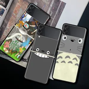 movil phone case for samsung galaxy z flip 3 5g protective shell black cubre hard coque z flip3 6 7 cover miyazaki hayao totoro free global shipping