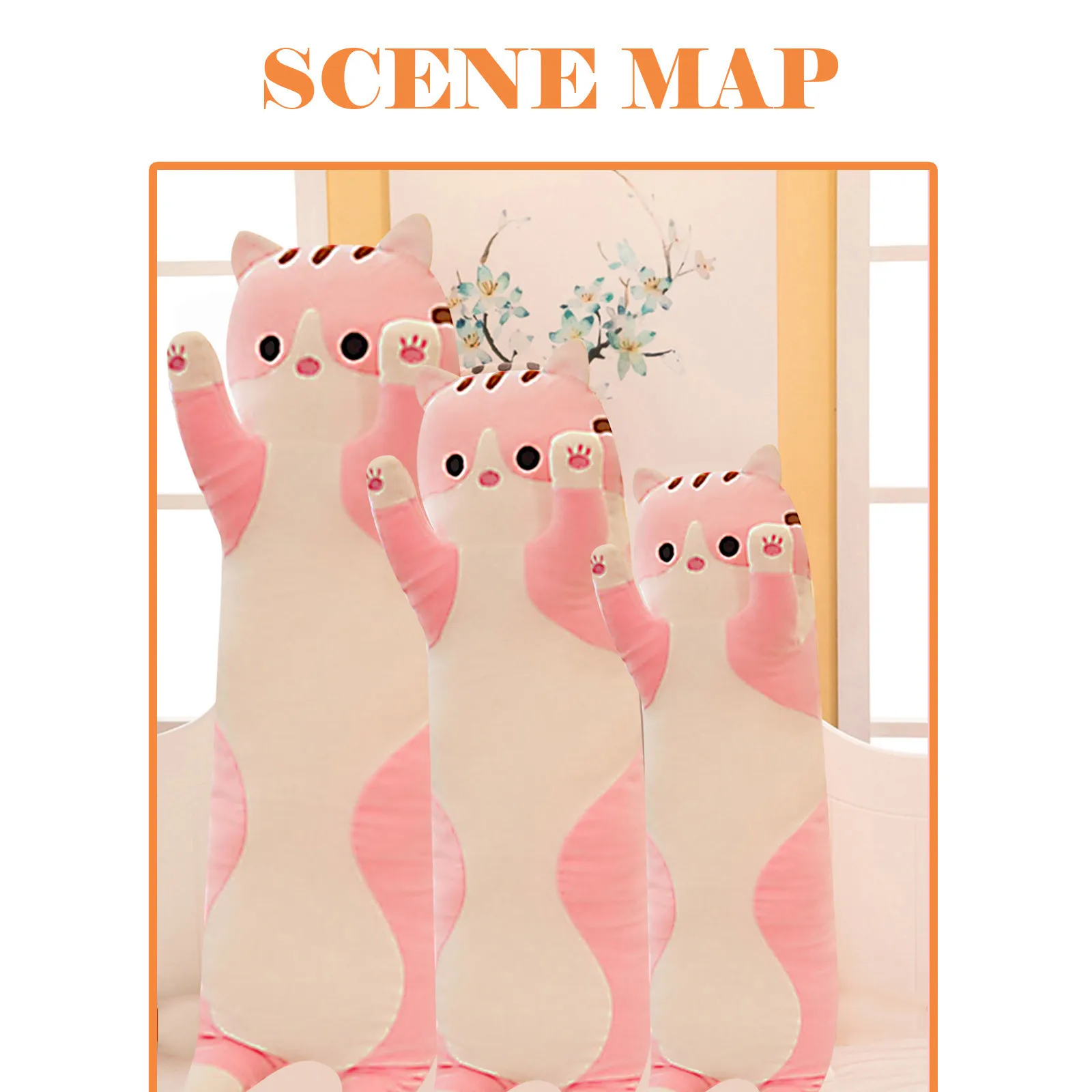 

Мягкие игрушки в виде милых животных, длинные хлопковые друзья, милая кукла в виде кошки, плюшевая игрушка, мягкая подушка, кавайное украшен...