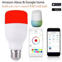 Alexa Voice Control LED Bulb RGB Dimming Wireless WIFI Smart Home Ball Bulb Lamp E27 E26 B22 7W AC85-265V For Decorate  Lighting