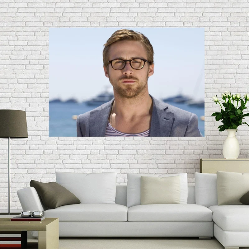 

Custom High Quality Ryan Gosling Canvas Painting Wall Silk Poster Cloth Print DIY Fabric Poster