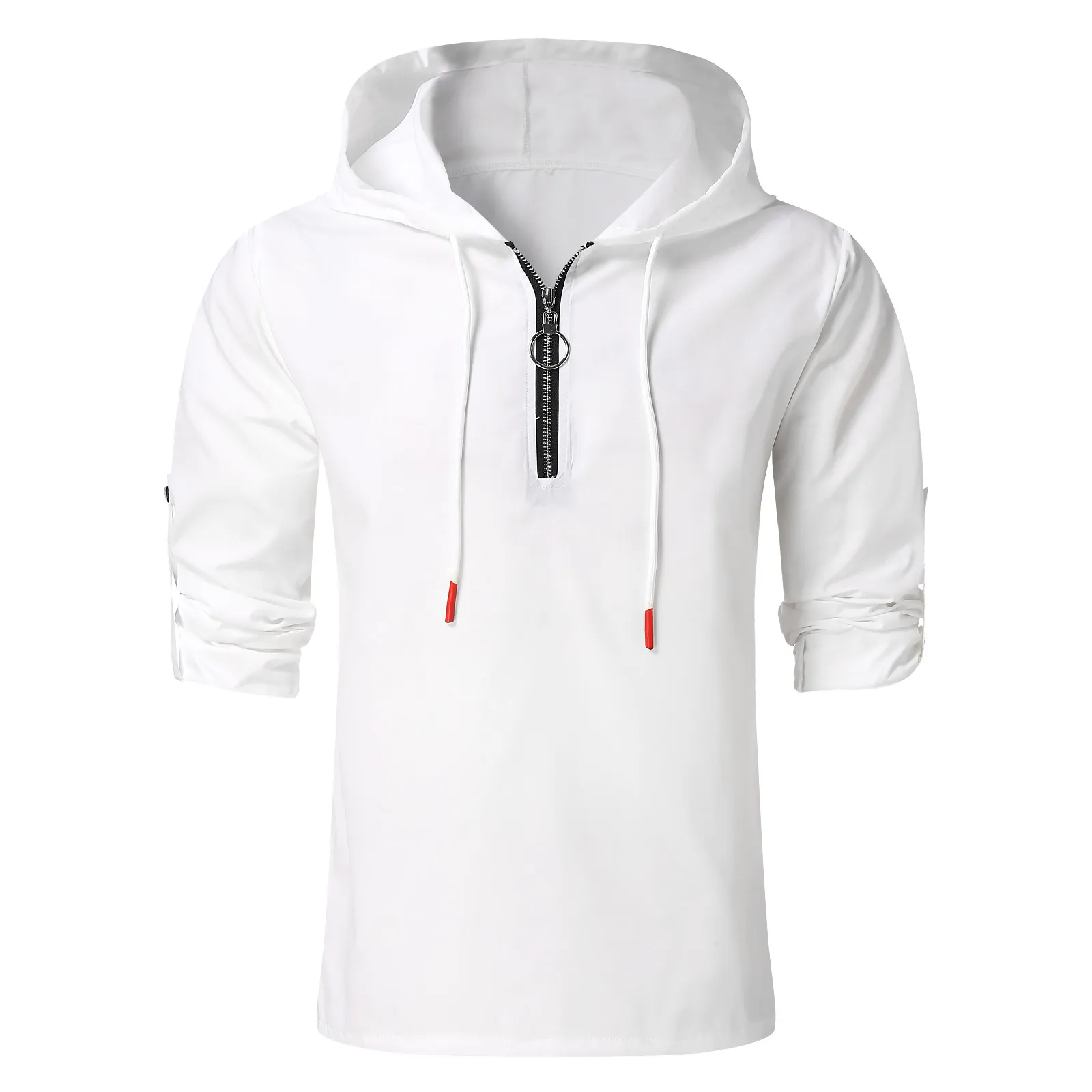 Толстовки для мужчин осень зима с капюшоном на молнии длинными рукавами футболка